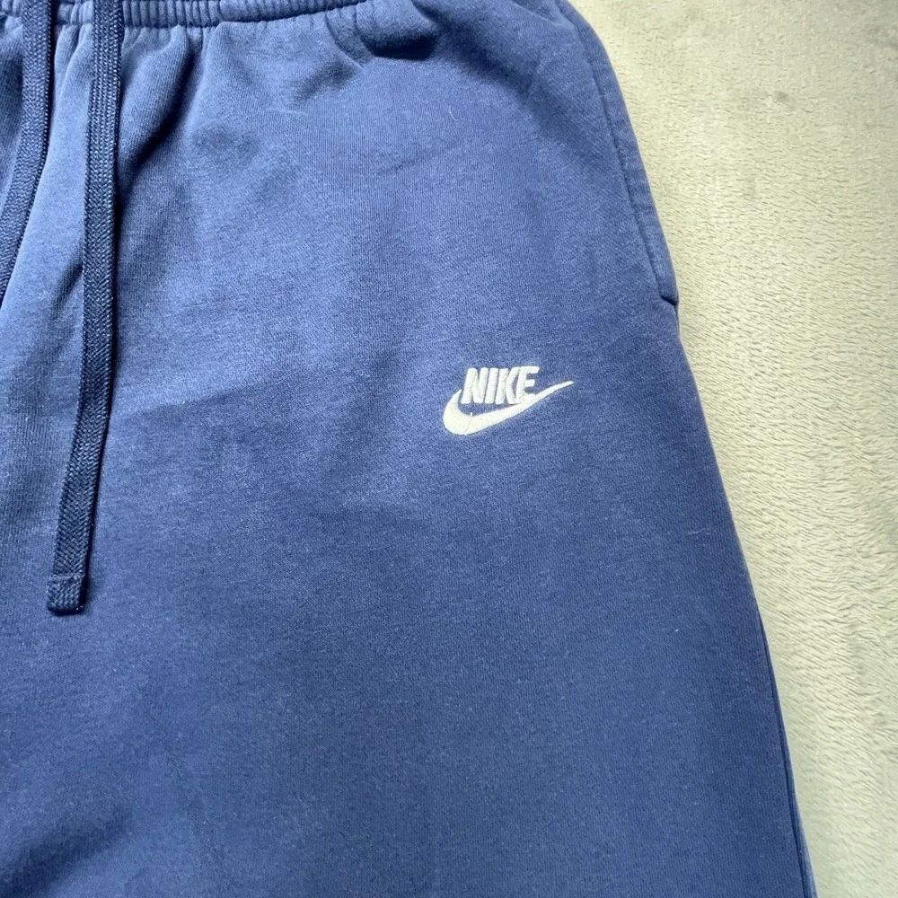 Nike Sportswear Club Fleece Sweatpants Mens Large Blue Swoosh Logo Drawstring